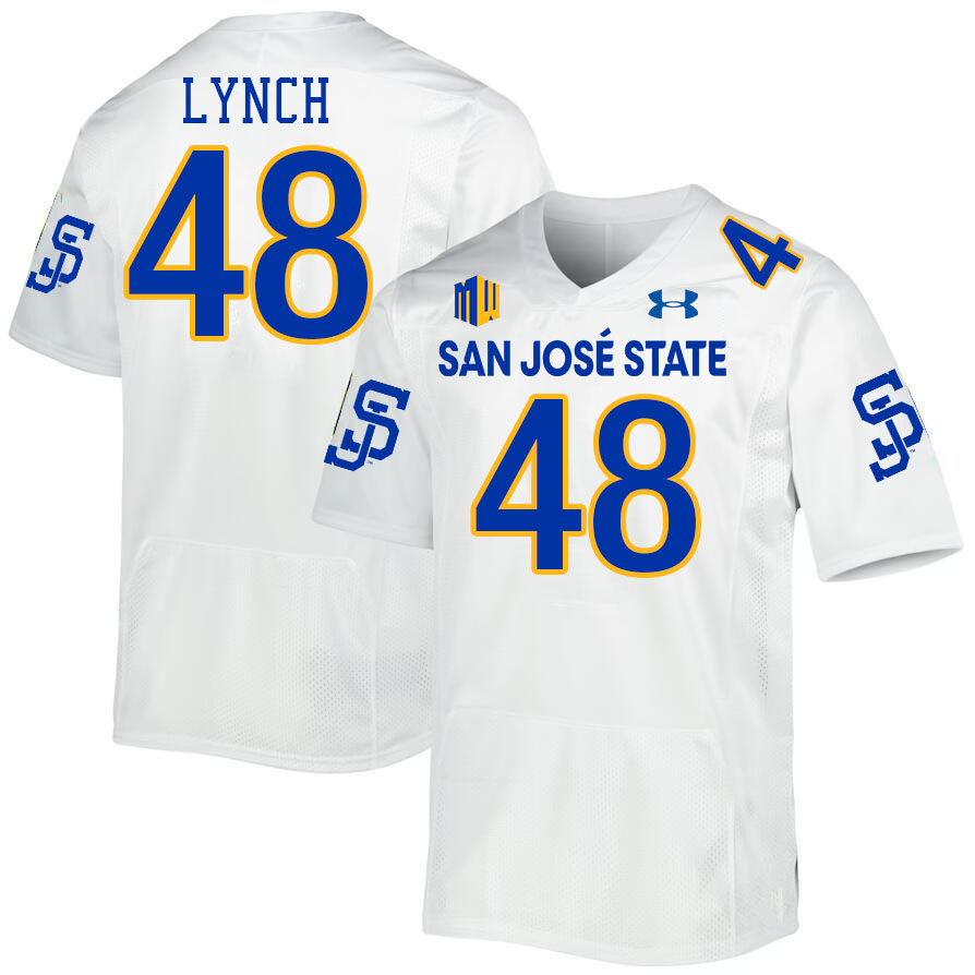 #48 Denis Lynch SJSU Jersey,San Jose State Spartans Football Jersey College Uniforms-White